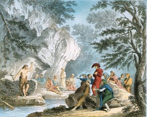 John the Baptist preaching in the wilderness by Salvator Rosa